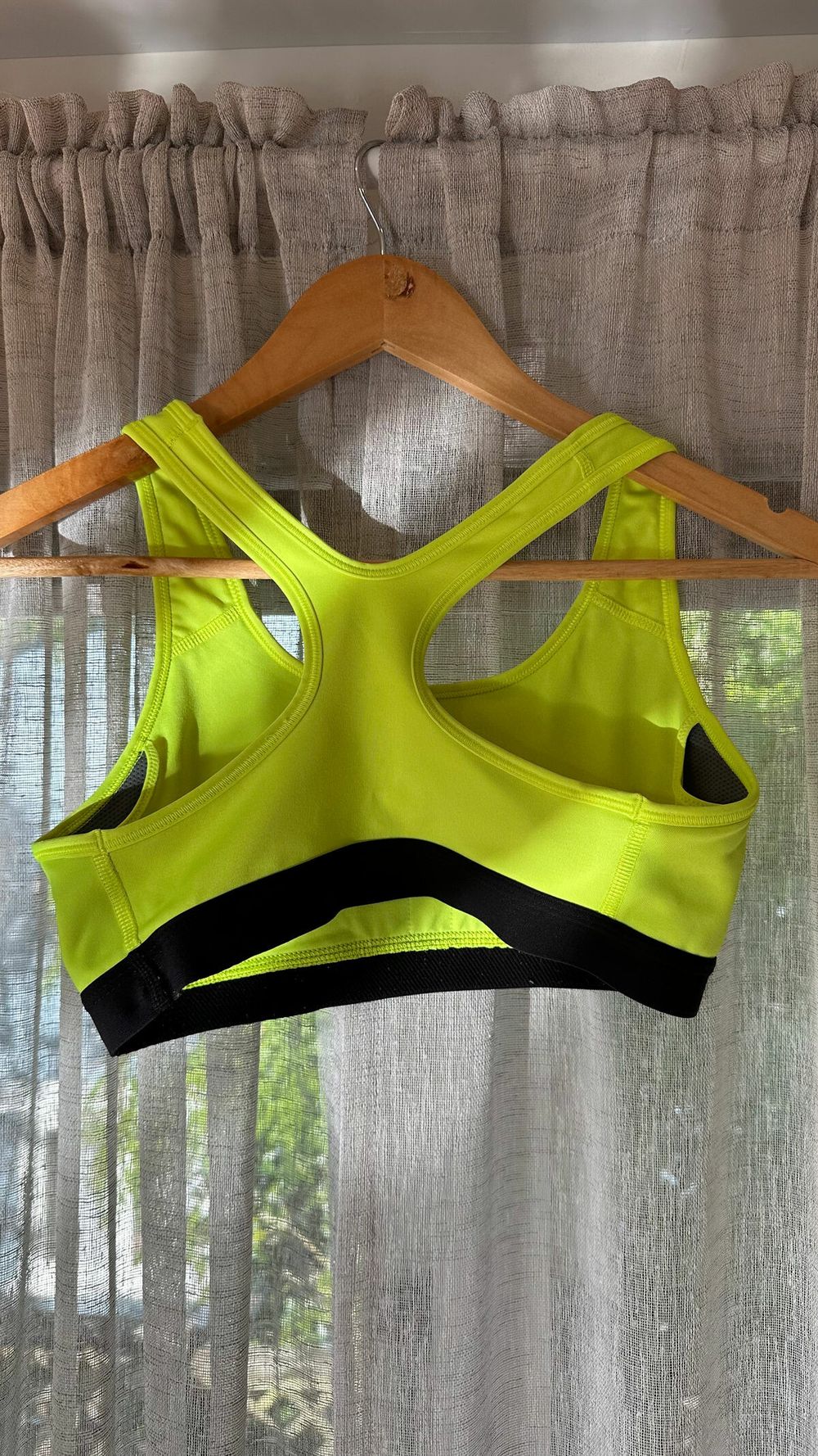 Neon yellow sports bra