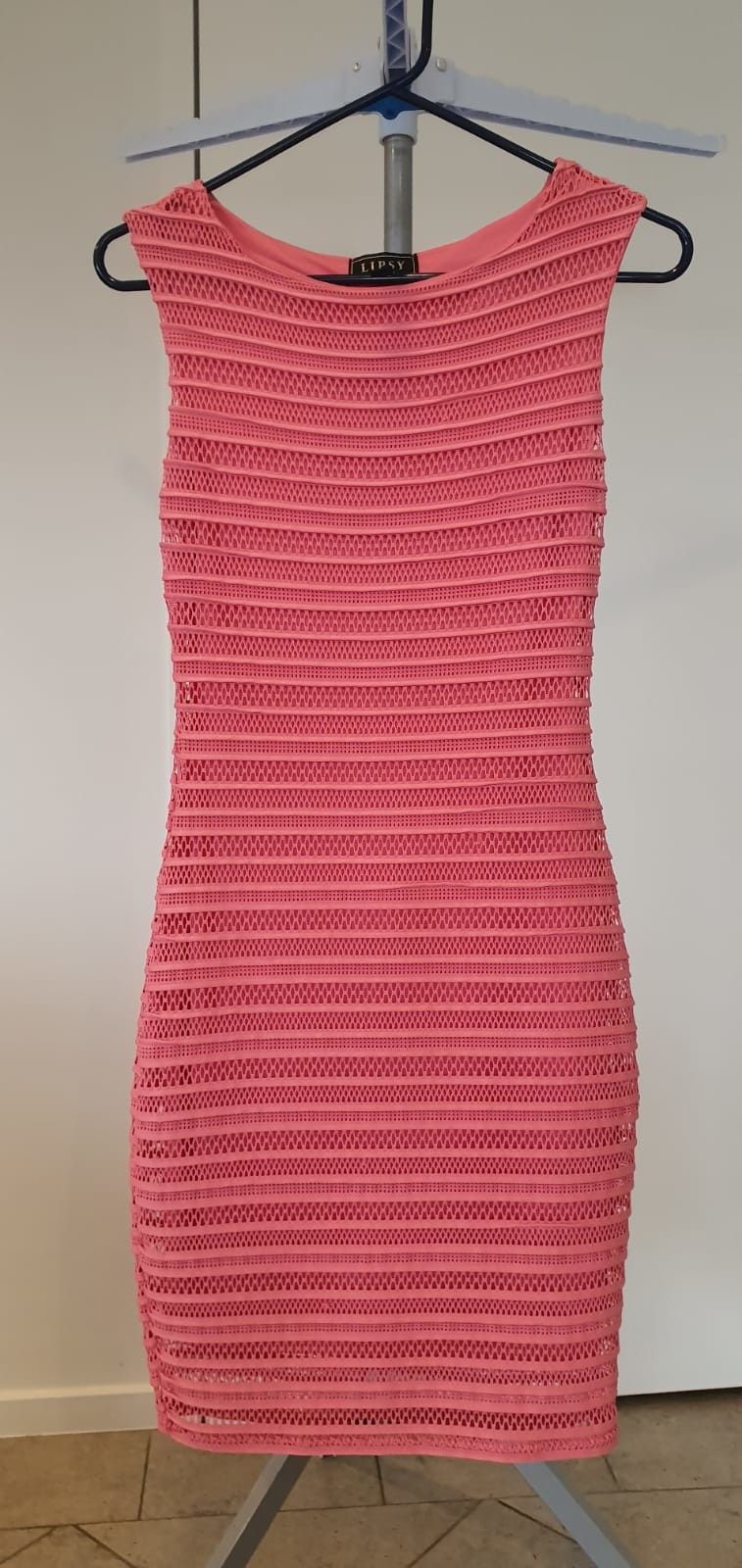 open lace back dress LIPSY LONDON Scarf Print Pink Blue Bodycon Summer Dress (UK 10) – The  Freperie