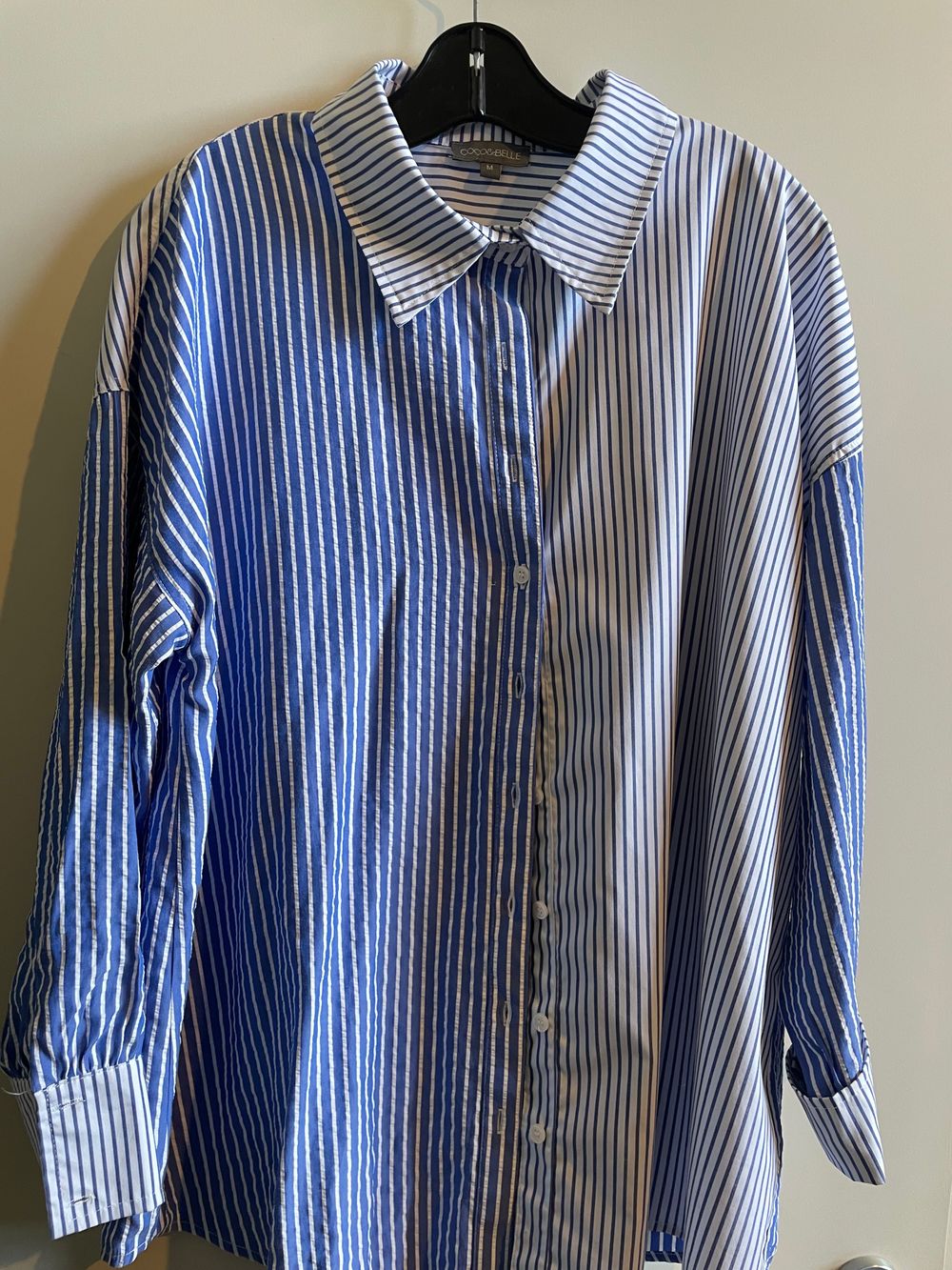 Coco & Belle striped shirt blue & white - sz med (oversize fit)