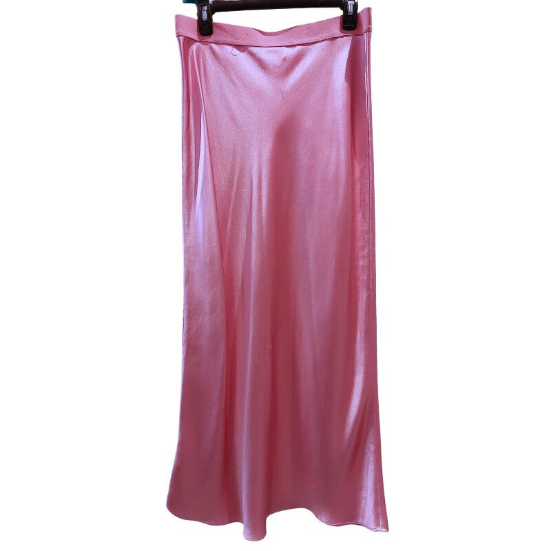 Silky pink maxi skirt, size 12-14