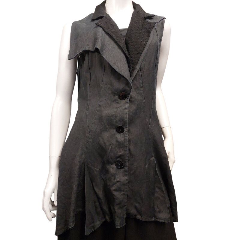 Nicola Waite Designer grey/black viscose layering top, size 4/14