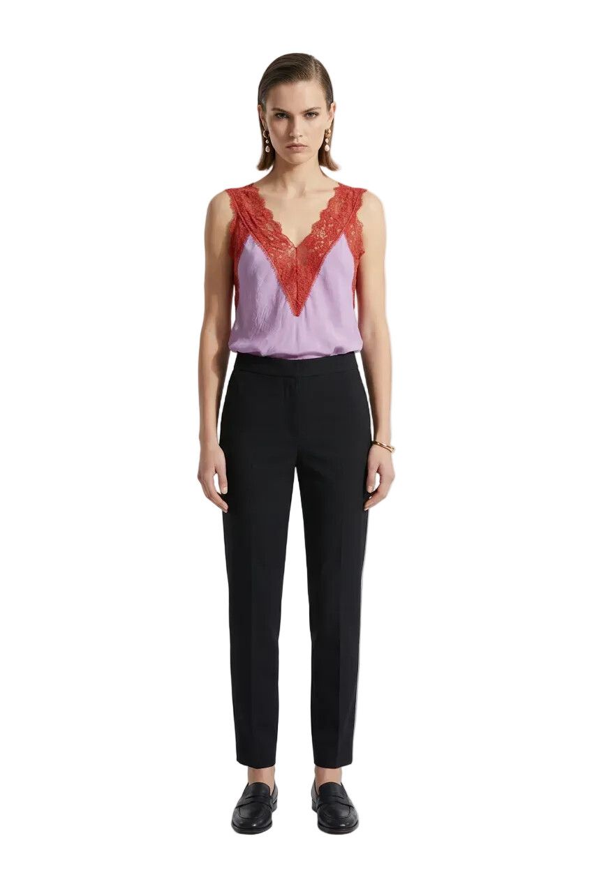 Kate Sylvester purple rust lace silky camisole top, size 10