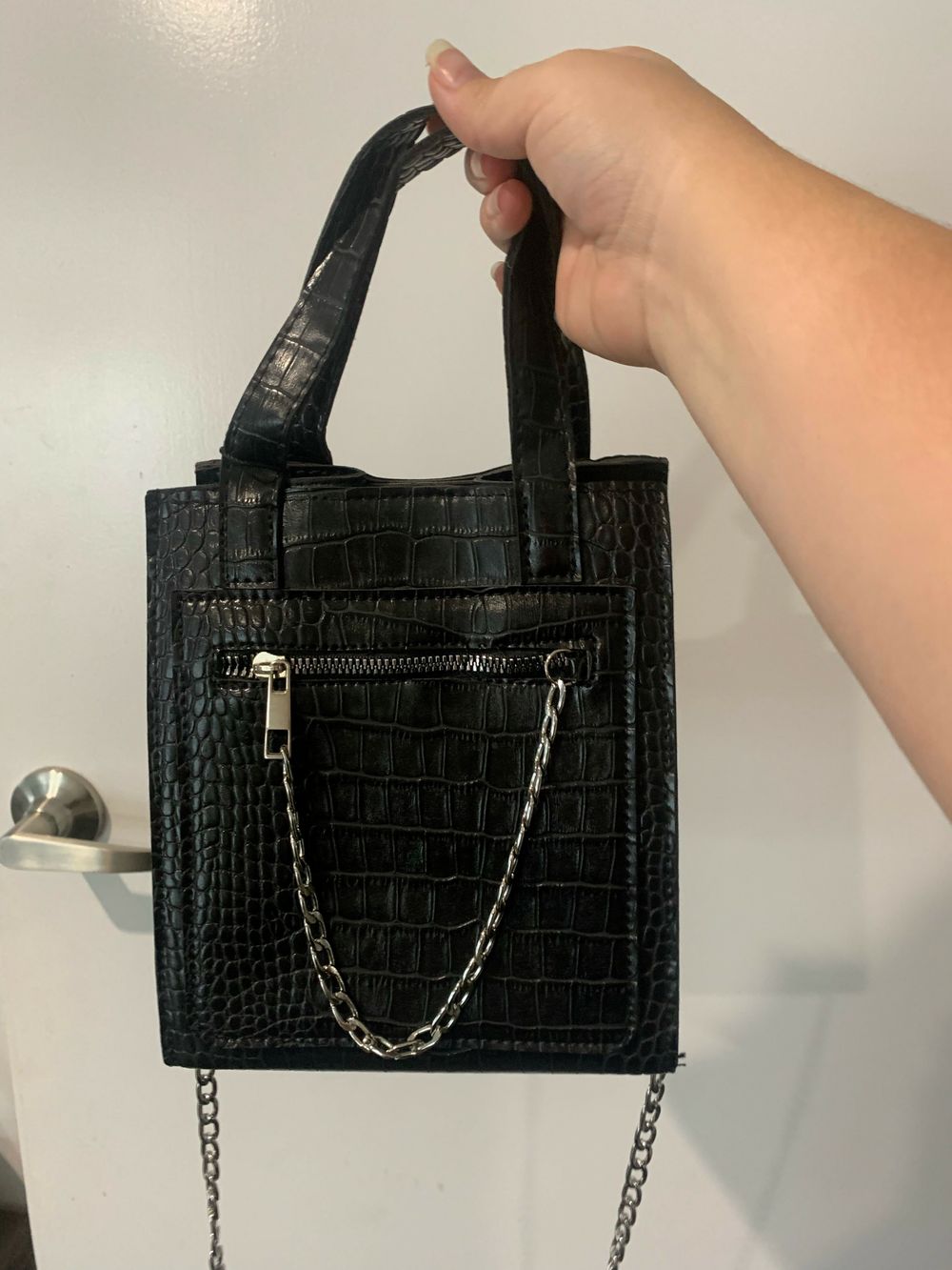 Faux croc bag