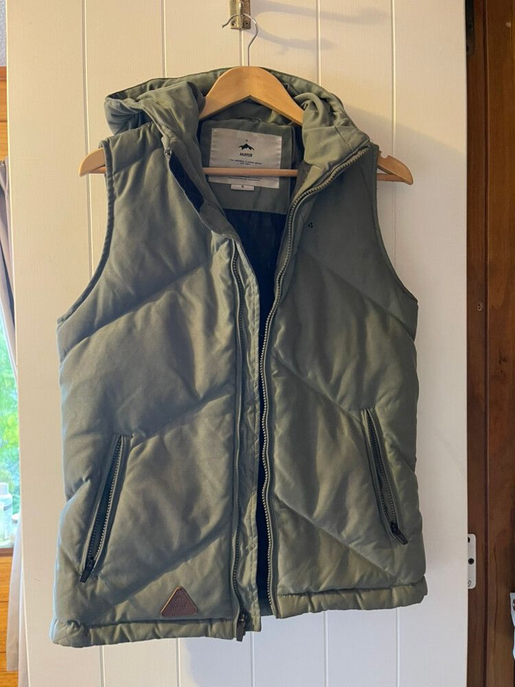 Huffer Green Hooded Puffer Vest Size 6