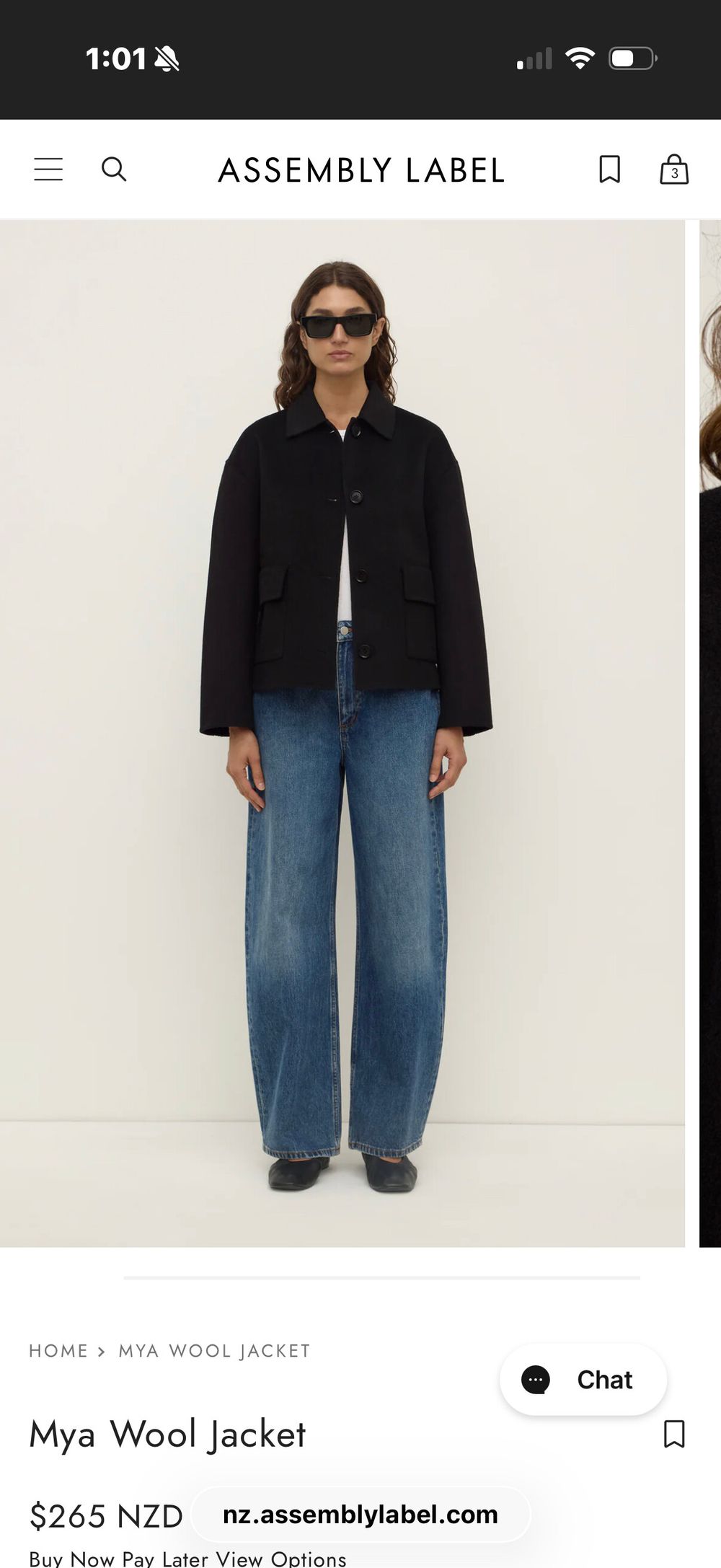 Assembly Label Black Mya Wool Jacket