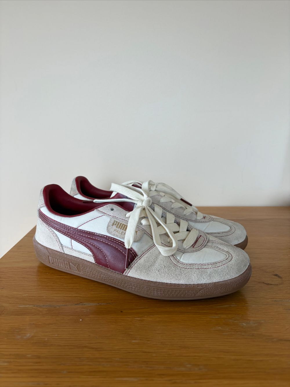 Puma Palermo White and Red Sneakers