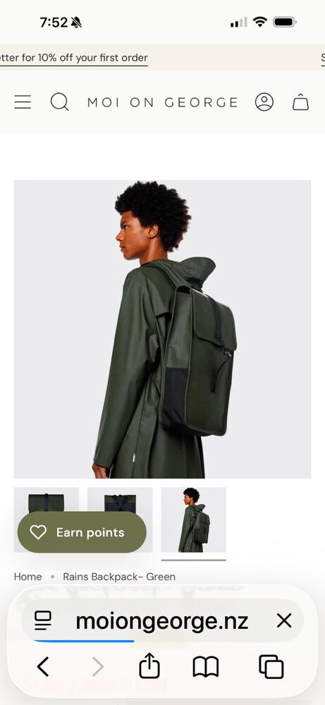 Rains Blue Iridescent Backpack