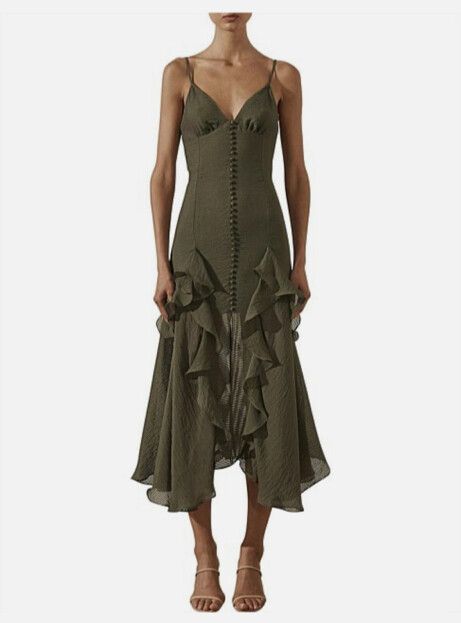 shona joy charlotte cocktail midi dress Shona Joy Charlotte Contour Cocktail Midi Dress Green Size 12