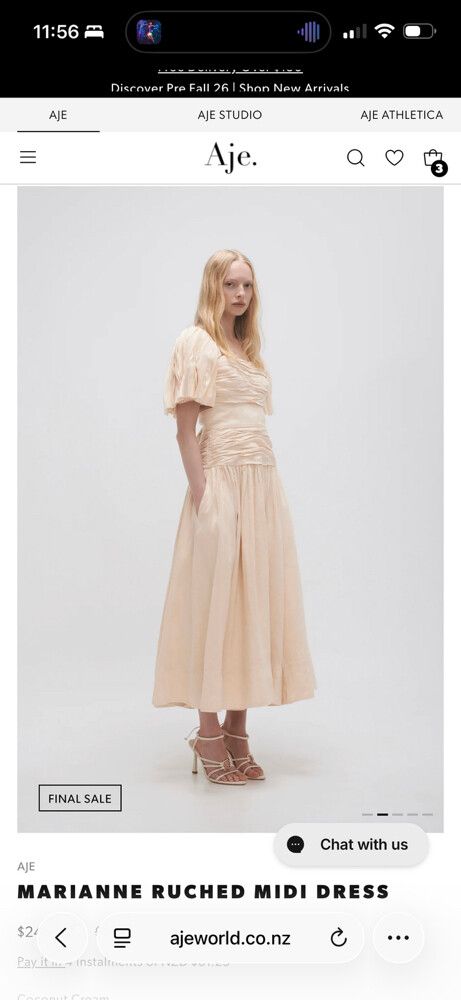 aje marianne ruched midi dress Marianne Ruched Midi Dress-COCONUT CREAM / 4