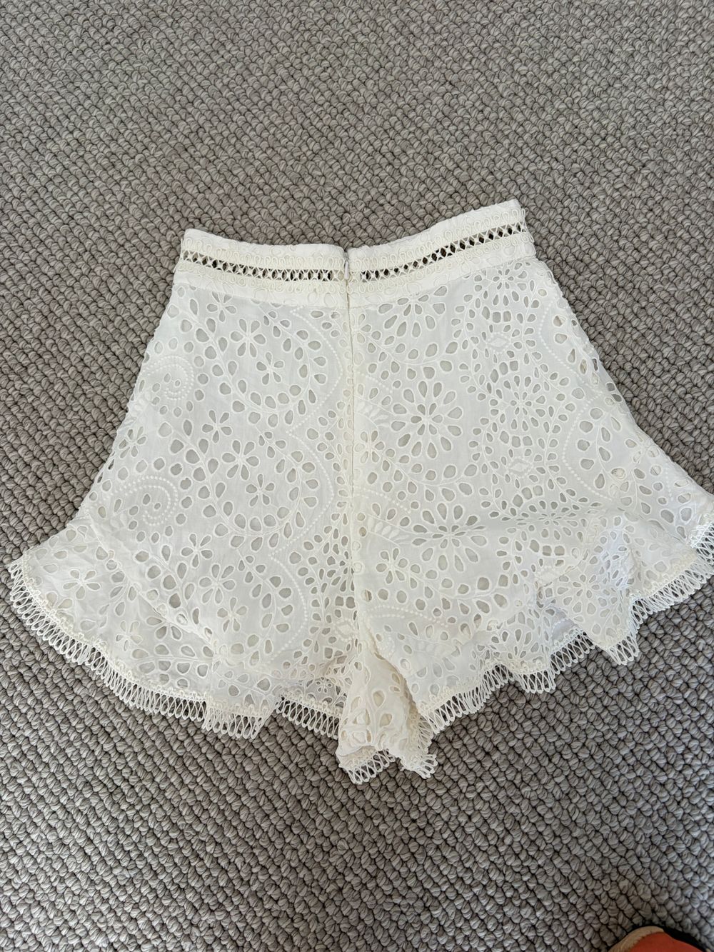 Zimmerman White eyelet lace shorts