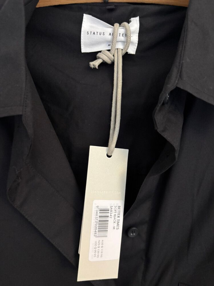 New Black Long Sleeve Button Up Shirt