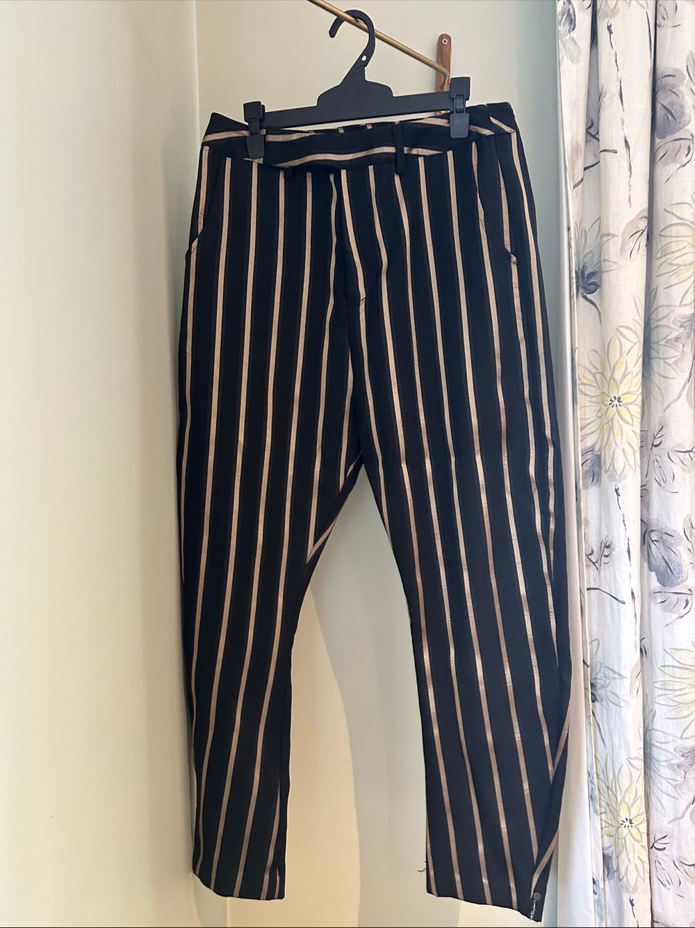 One Teaspoon Black And Gold  Striped Pants