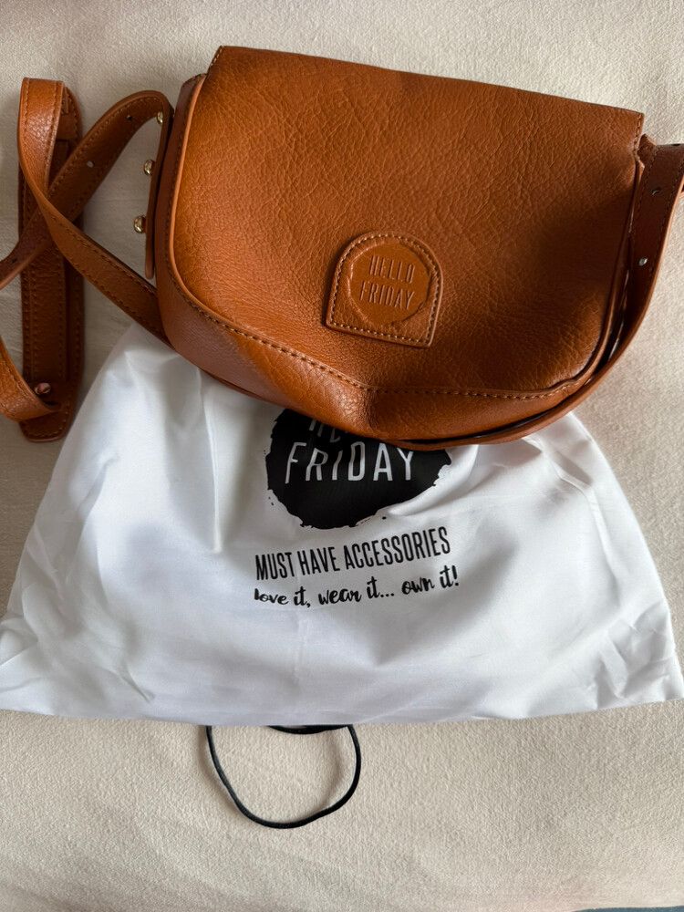 Hello Friday Brown Crossbody Bag