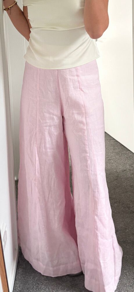 wide leg pink pants
