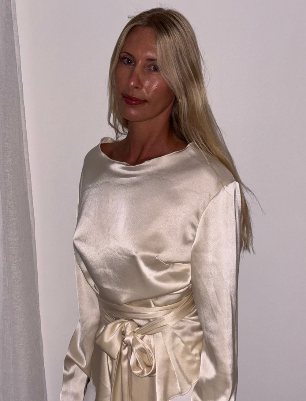 ParisGeorgia Satin Wrap Top