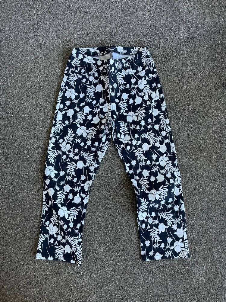 Vassalli Black and White Floral Print Pants