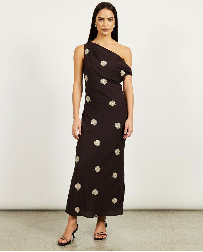 Emilia Sequin Flower Maxi Dress