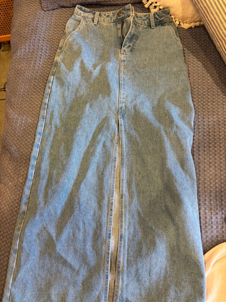 Huffer maxi denim skirt