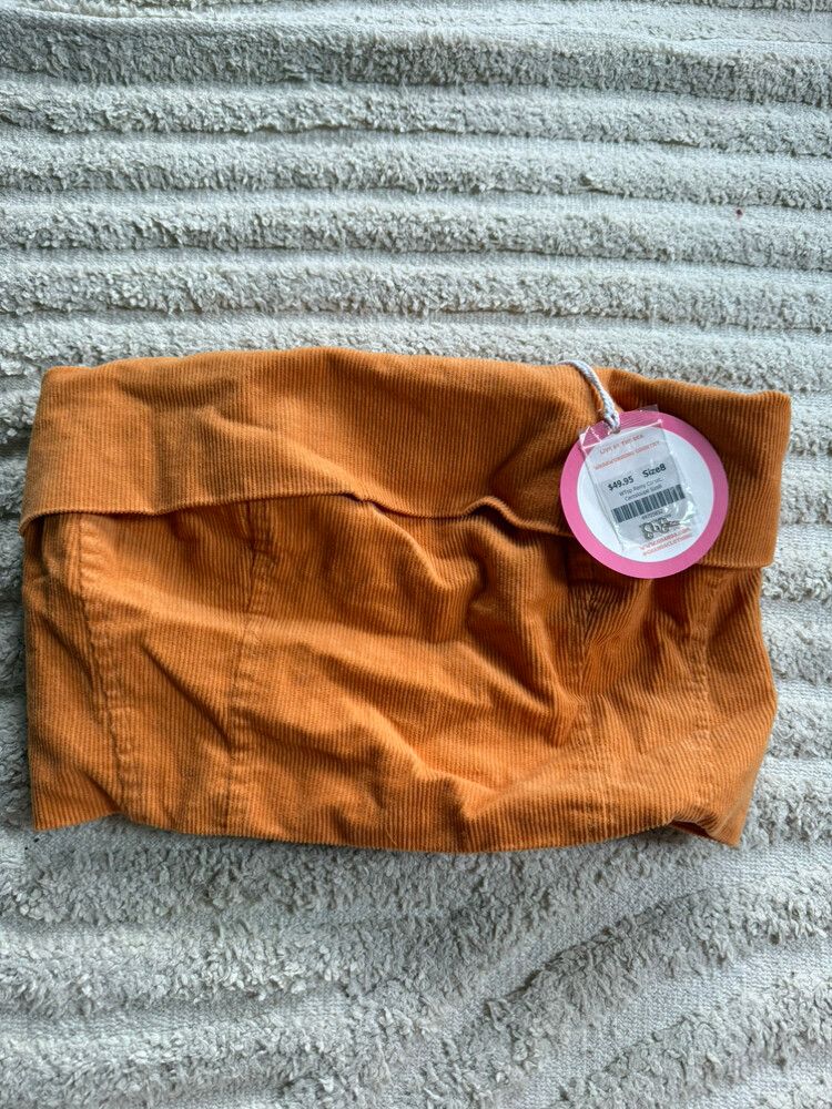 Ghanda Orange Strapless Top Size 8