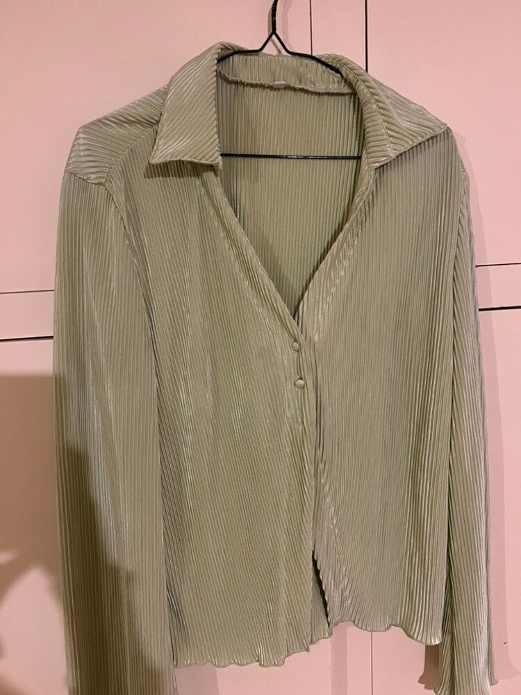 Popular Green Pleat Top