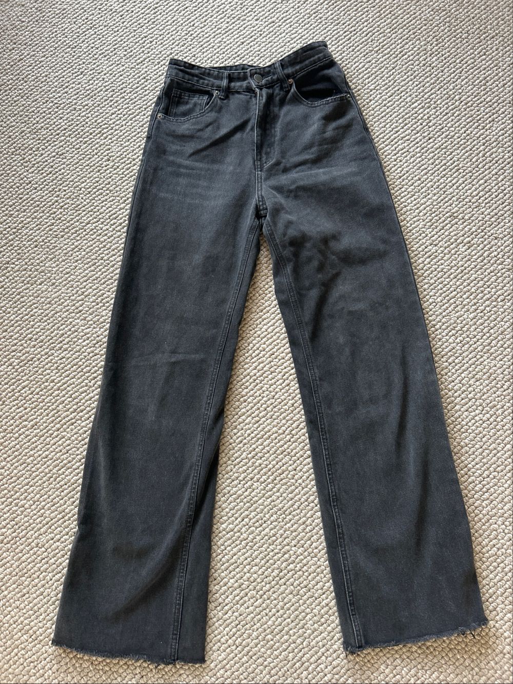 washed black wide leg junk food Jeans