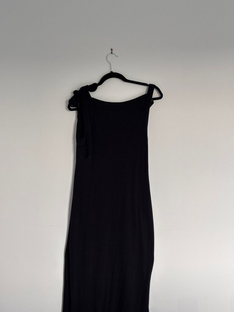 Caitlin Crisp Marsden Ribbed Knit Dress Black