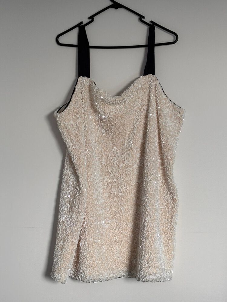 H&M Beige Sequin Top / Mini Dress