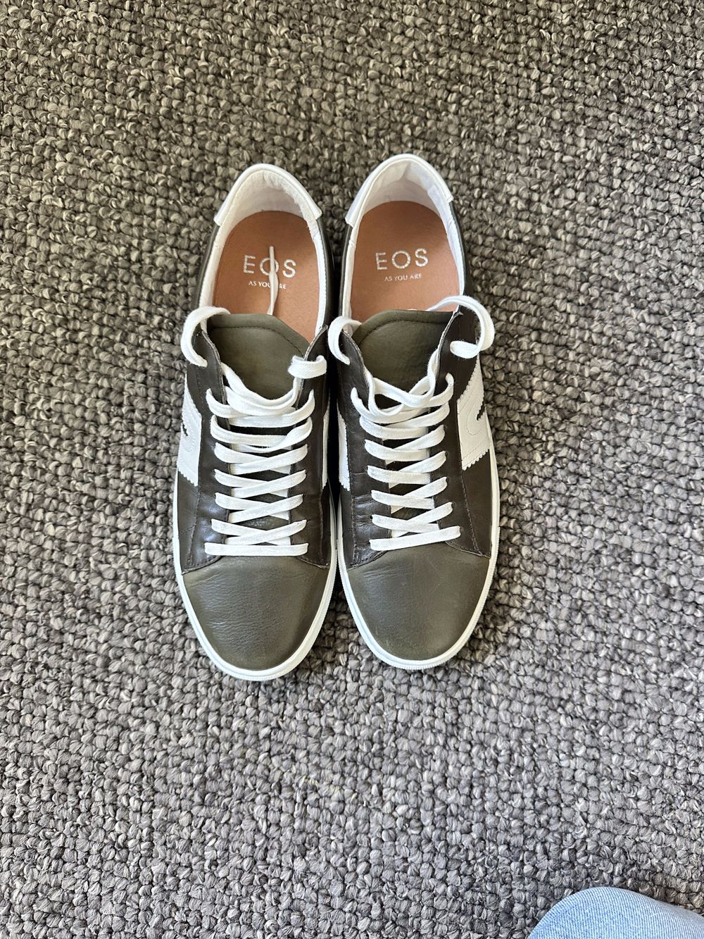EOS Olive Green Leather Sneakers size 42