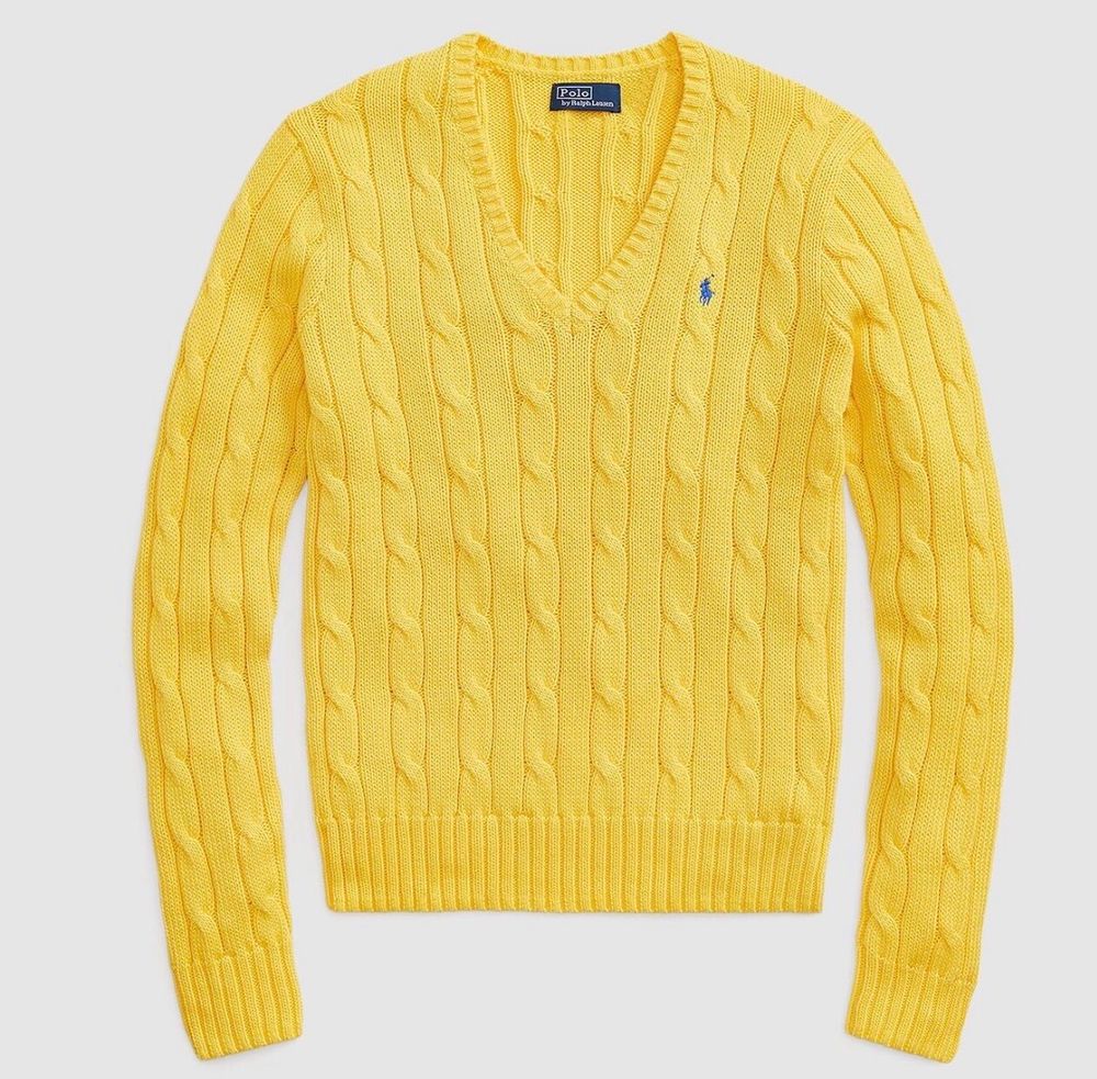 Polo Ralph Lauren Beach Yellow Cable Knit Jumper