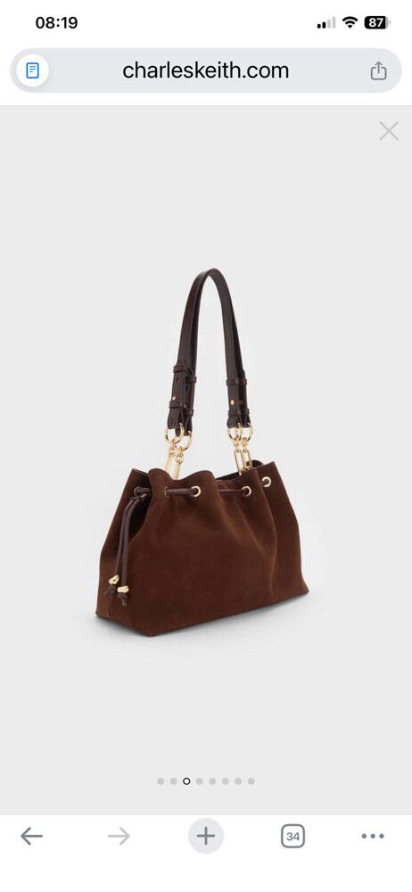 Charles & Keith Large Moxi Drawstring Bucket Bag