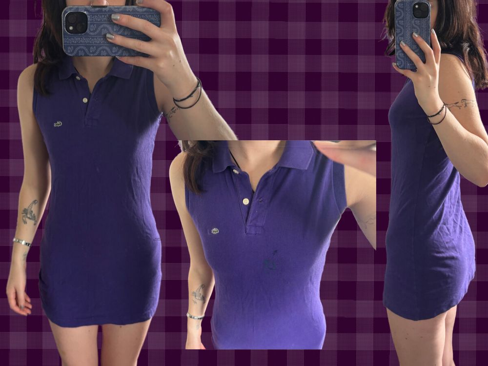 Lacoste Purple Sleeveless Dress
