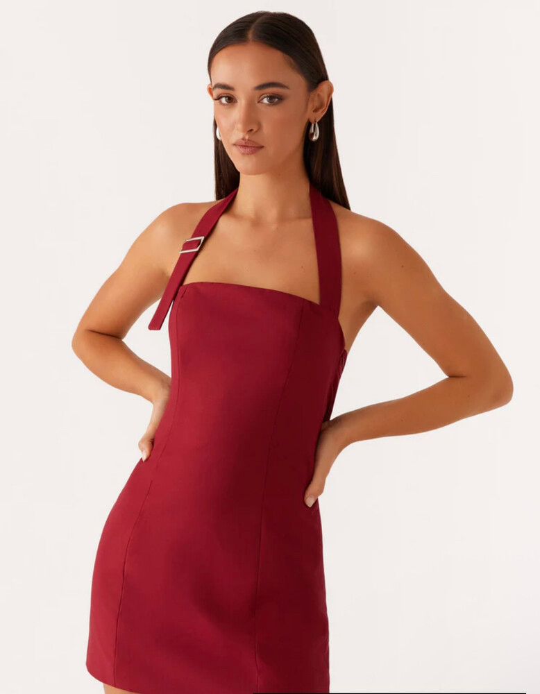Peppermayo Bianca Halter Dress Red