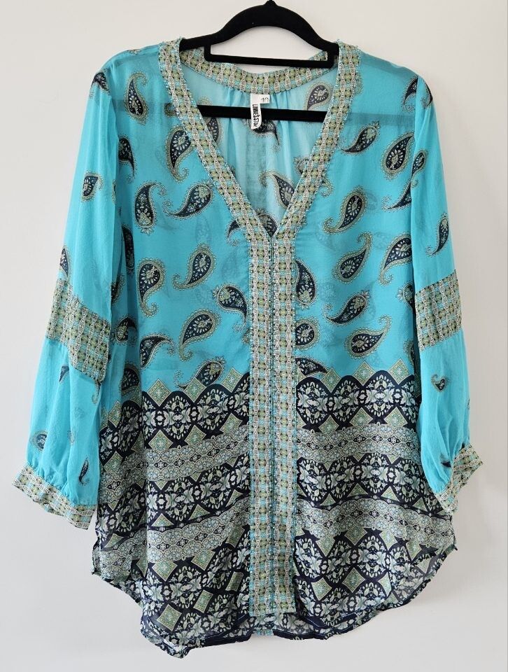 Pre-loved Loobie's Story 100% silk blouse, size 10