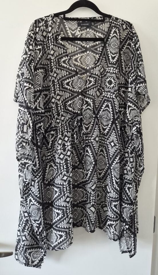 Glassons Aztec print chiffon swimwear coverup, size M/L