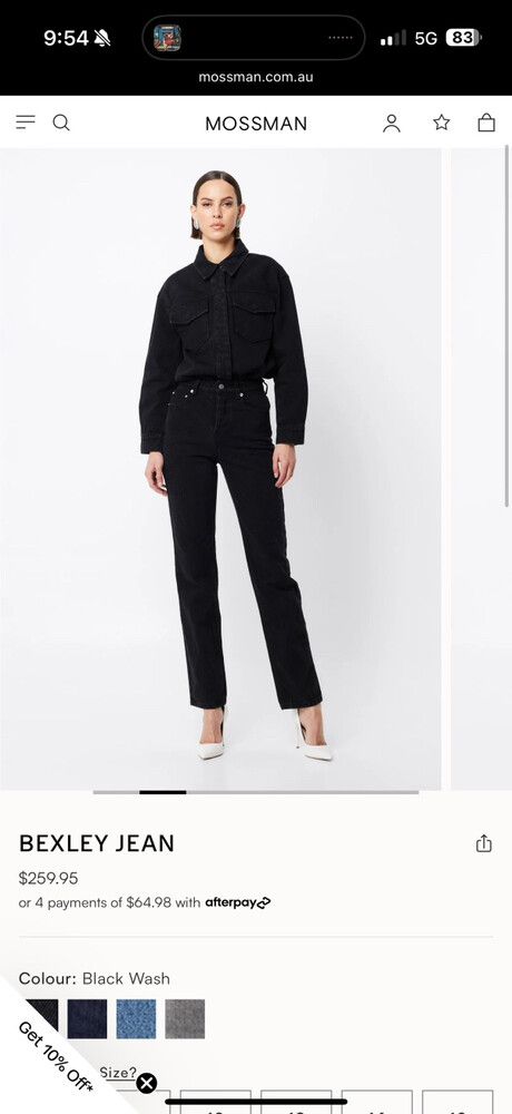 Mossman bexley Black Wash Jeans