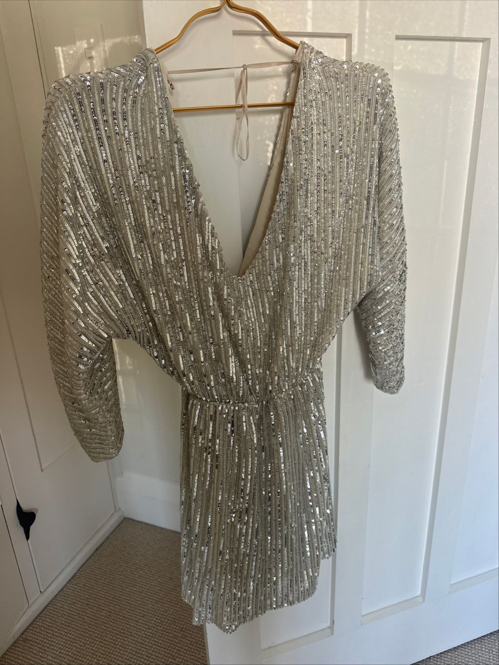 Zara champagne Sequin Mini Dress