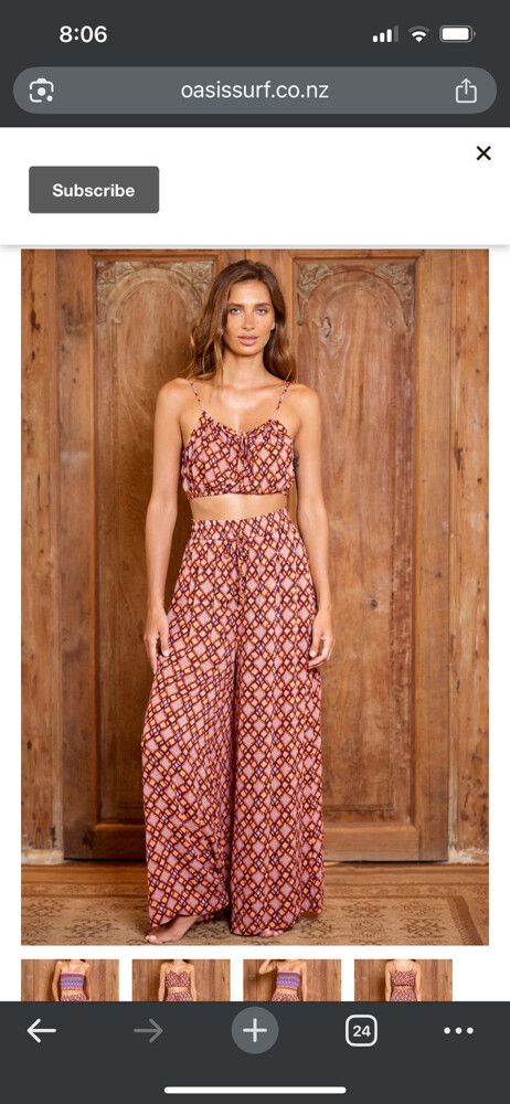 Tigerlily Sabina Pant - Burnt Orange Geo