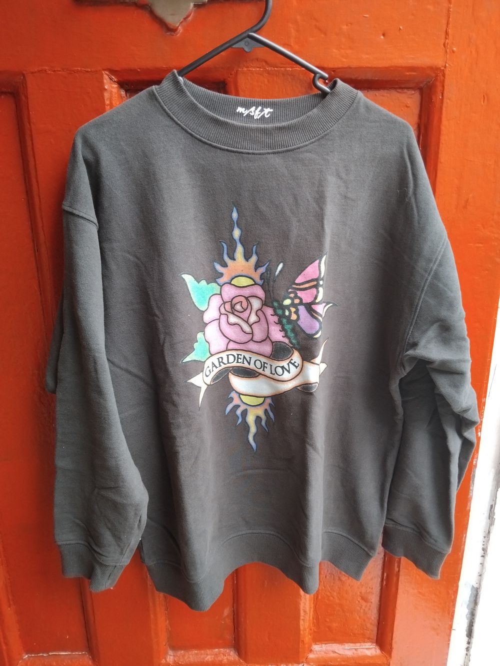 Misfit Grey Cotton Crew Jumper