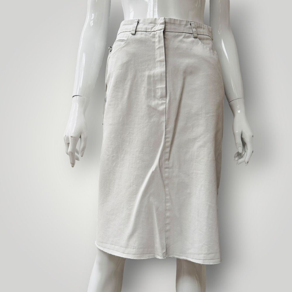 2000s vintage / MARGIELA / white grey a line skirt / 42