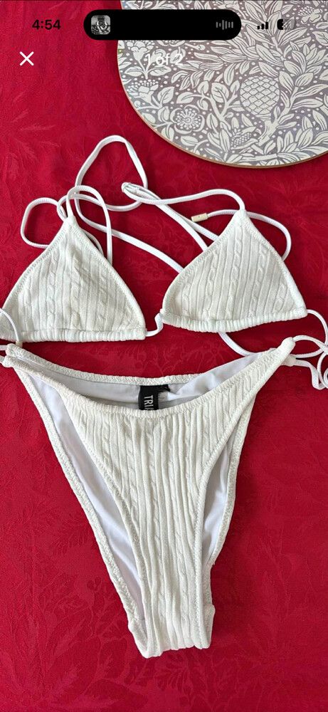 Triangl White Bikini Set