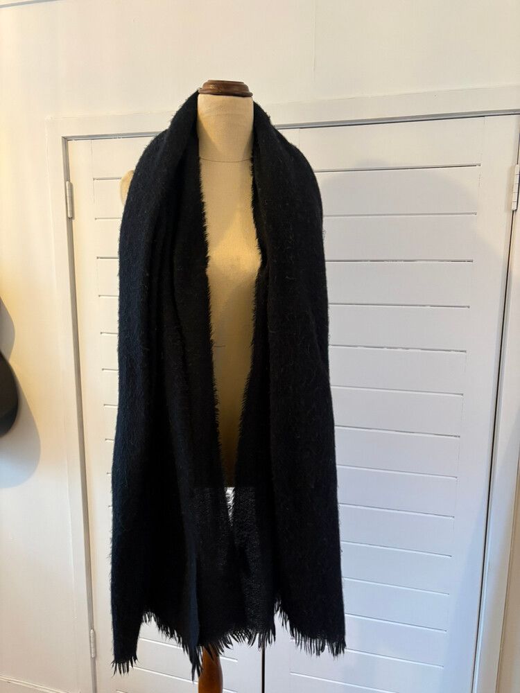 Rubi Black Fringed Scarf