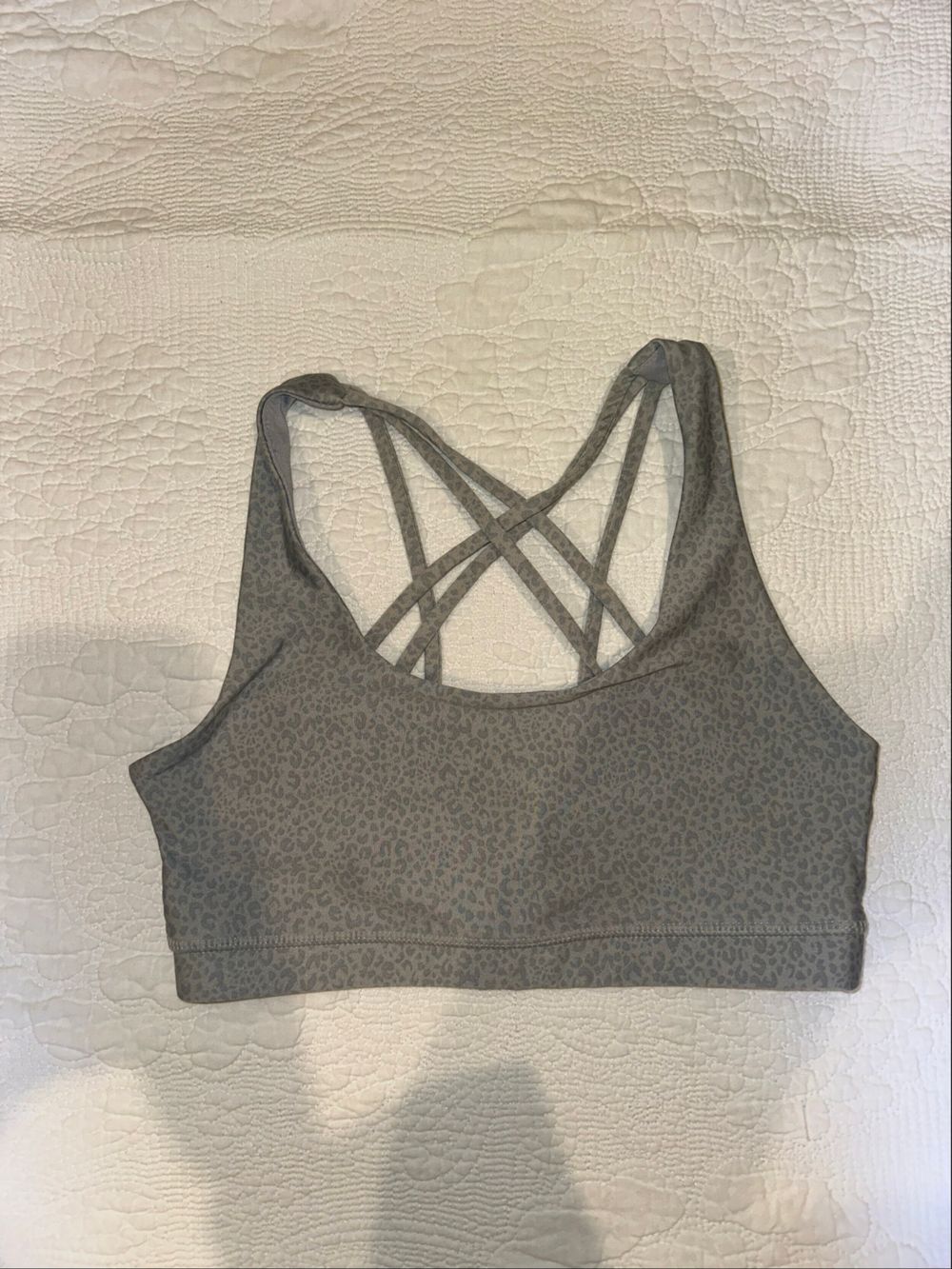 light blue Leopard Print Sports Bra