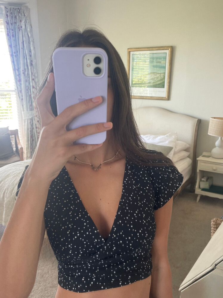 NEW Polka Dot Spot Blouse With Wrap Tie Detail