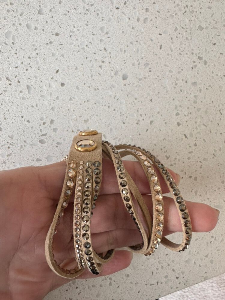 SWAROVSKI Beige Studded Wrap Bracelet