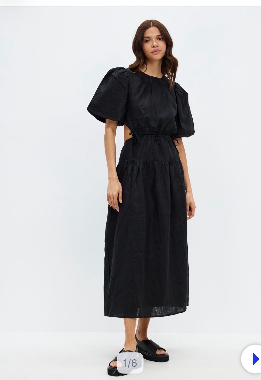 Aere cut out linen maxi dress