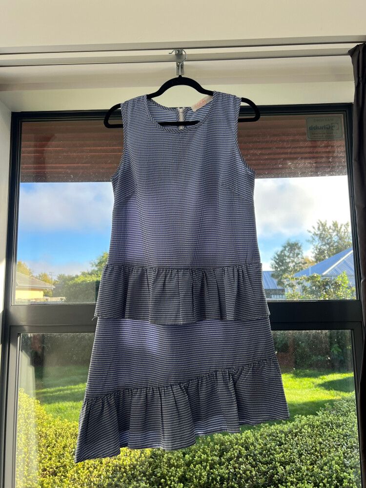 Coop Blue Gingham Tiered Dress
