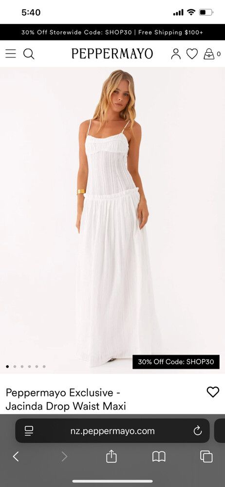 PepperMayo - Peppermayo Jacinda dress- White on Designer Wardrobe