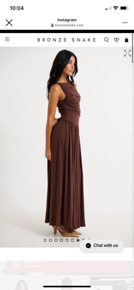 Bronze Snake Shop - Nalla Maxi Dress Brown on Designer Wardrobe