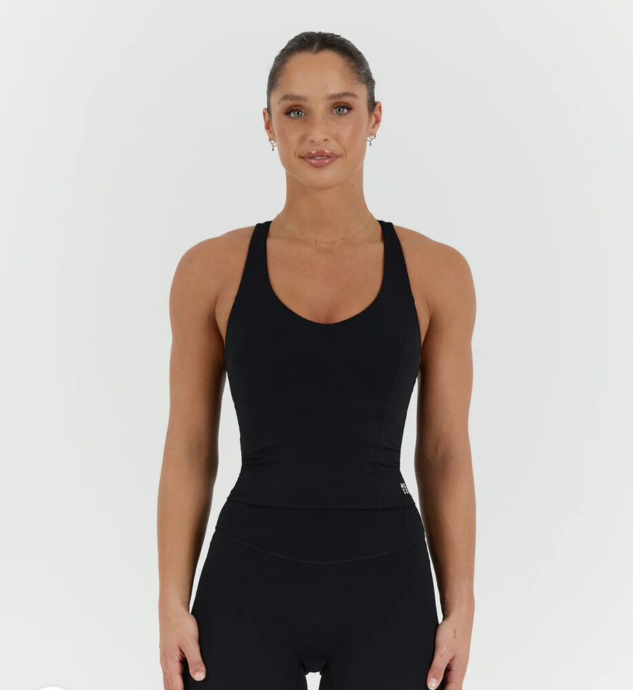 Muscle Republic Sculpt racer tank black