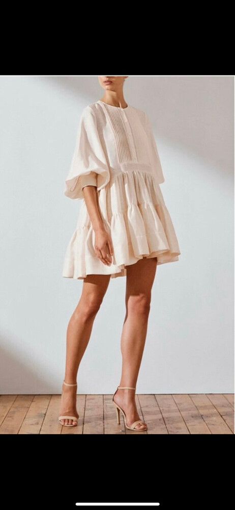 shona joy tuxedo mini dress Shona Joy Joia Pin Tuck Tuxedo Mini Dress Ivory Size 6